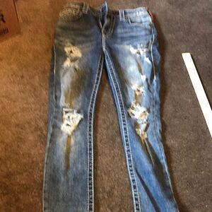 True Religion Blue Distressed High Rise Jeans
